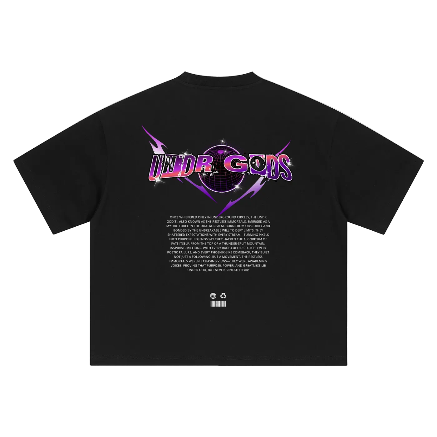 Undr God Boxy Oversized Tee Black