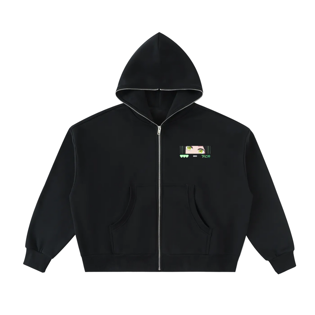 Undr God Emerald Full-Zip Boxy Hoodie (Top//set)