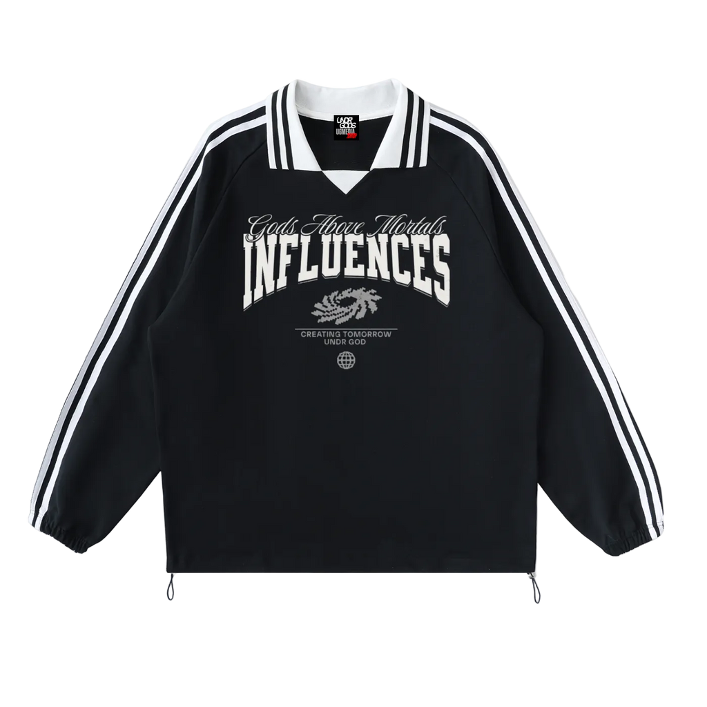 Undr Gods Striped Lapel Collar Sweatshirt