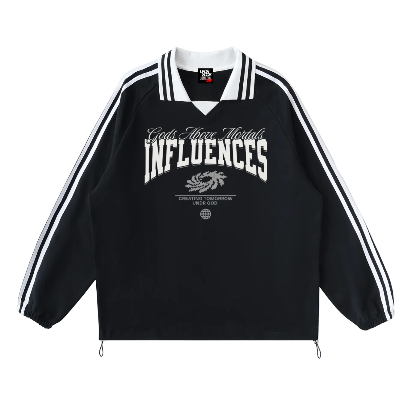 Undr Gods Striped Lapel Collar Sweatshirt