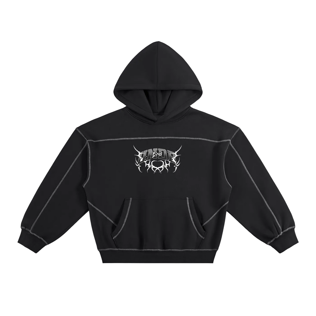 Undr God Contrast-Stitched Boxy Hoodie