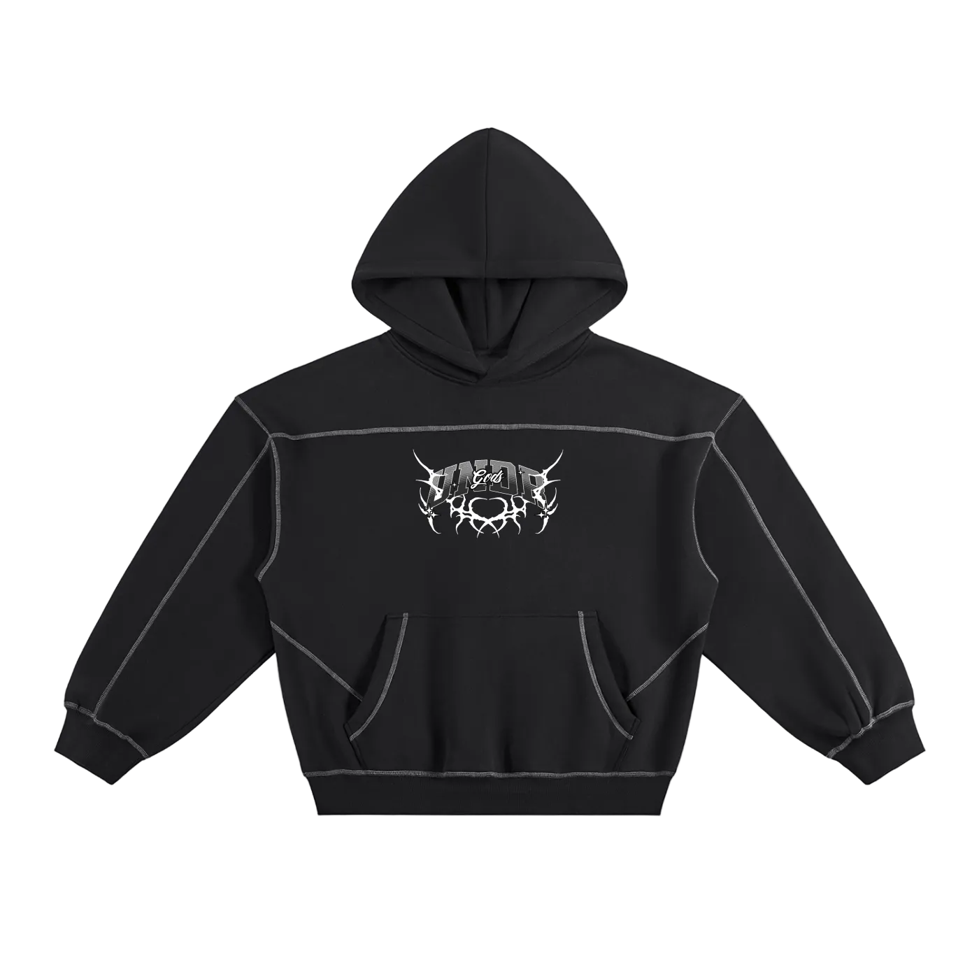 Undr God Contrast-Stitched Boxy Hoodie