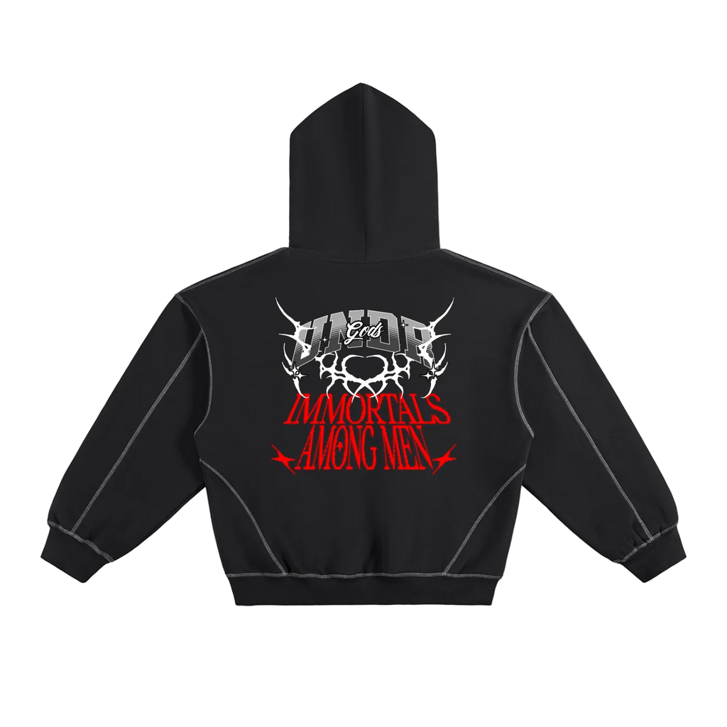 Undr God Contrast-Stitched Boxy Hoodie