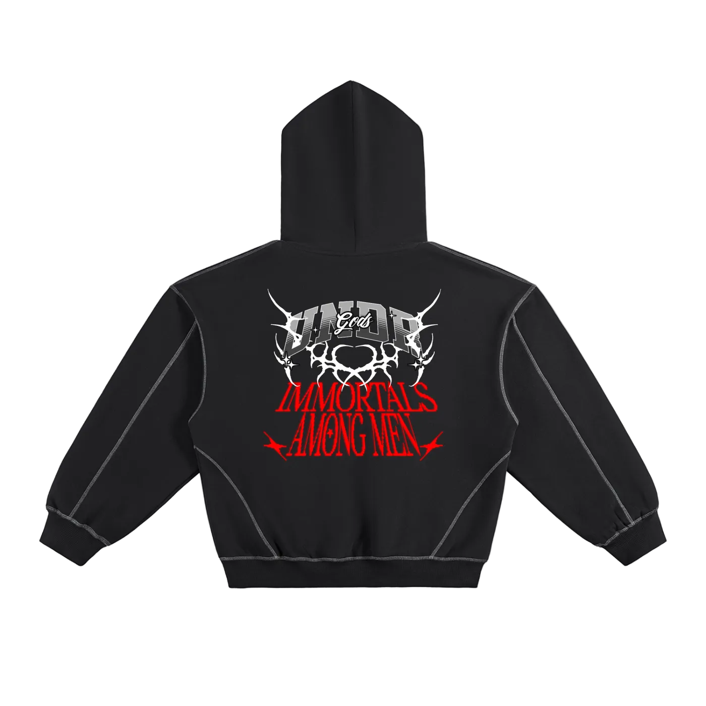 Undr God Contrast-Stitched Boxy Hoodie