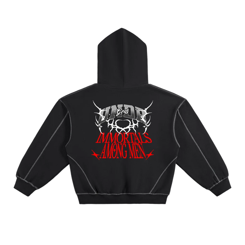 Undr God Contrast-Stitched Boxy Hoodie