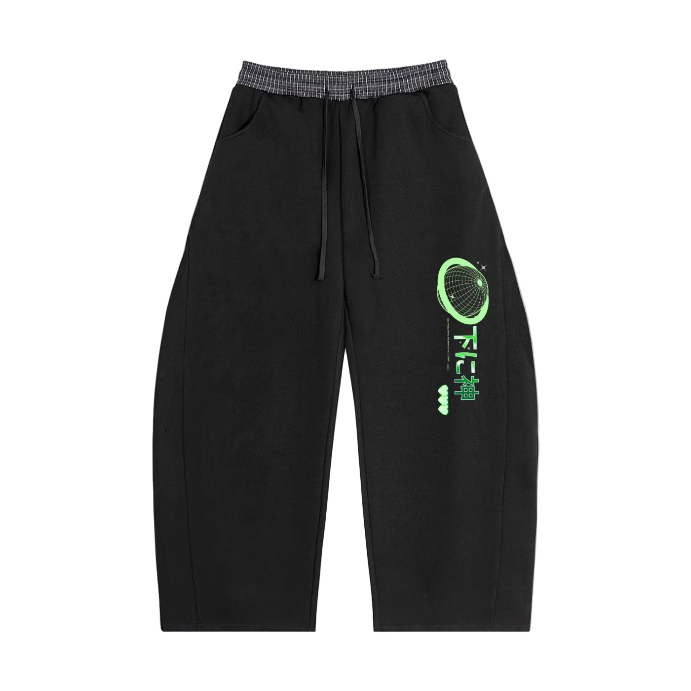 Undr God Emerald Plaid Waistband Barrel Sweatpants (Bottom//set)
